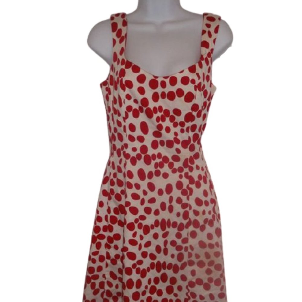 VINTAGE MICHAEL TAYLER White Red Polka Dot Dress Medium --- - Picture 1 of 4